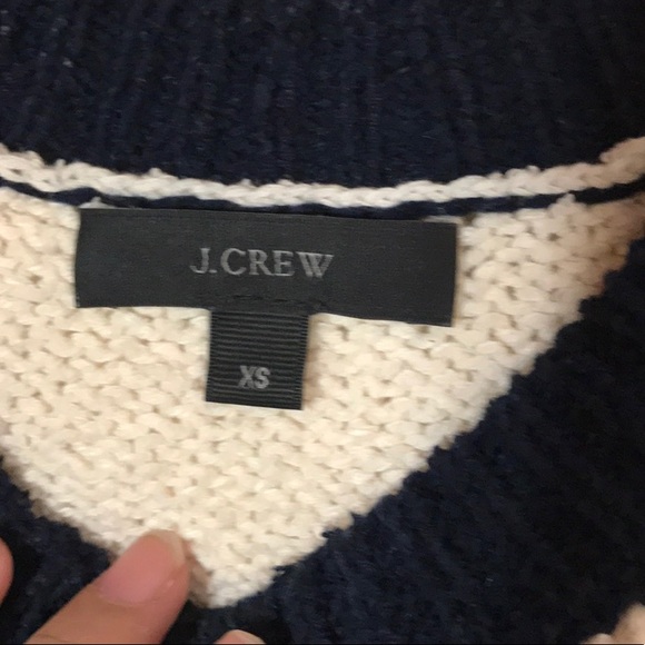 J.Crew Navy Blue/ White Mixed Striped Sweater - Picture 6 of 7